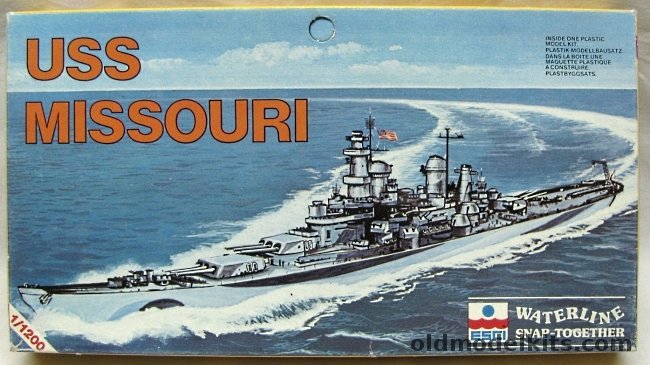 ESCI 1/1200 USS Missouri Battleship, 404 plastic model kit